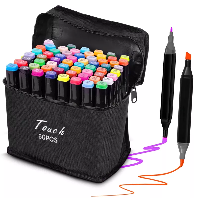 Extralink Alkoholmarker-Set, 60 Farben, Doppelspitzen