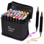 Extralink Alkoholmarker-Set, 60 Farben, Doppelspitzen
