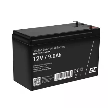 USV-Batterie Green Cell AGM06 — 12 V 9 Ah Blei-Vlies (VRLA) 95 × 151 × 65 mm, 2,3 kg