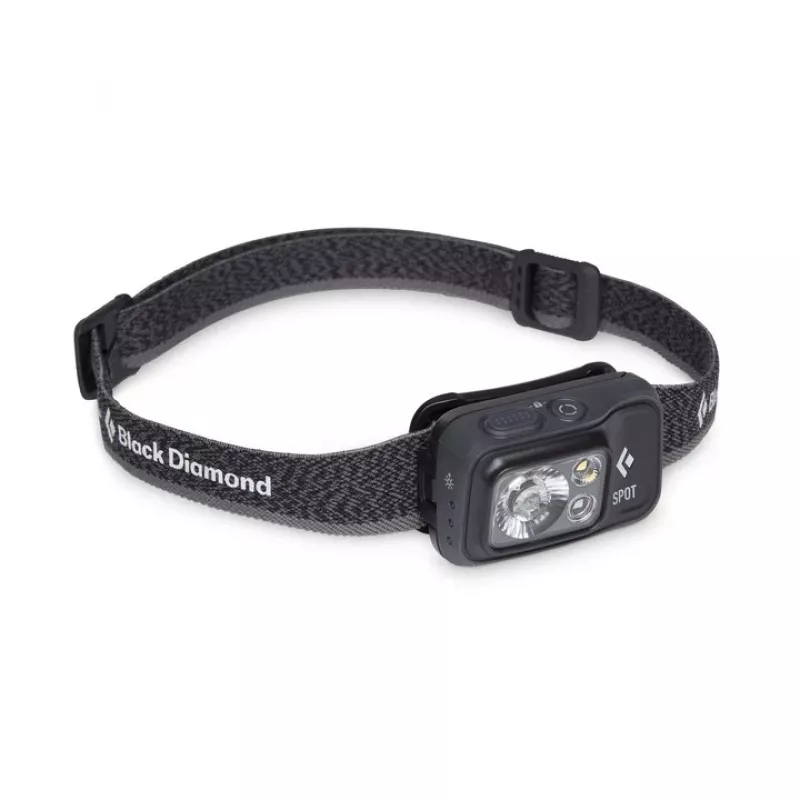 Stirnlampe Black Diamond Spot 400 – 400 lm, LED, IPX8 wasserdicht, AAA, Leuchtweite 12–100 m, schwarz
