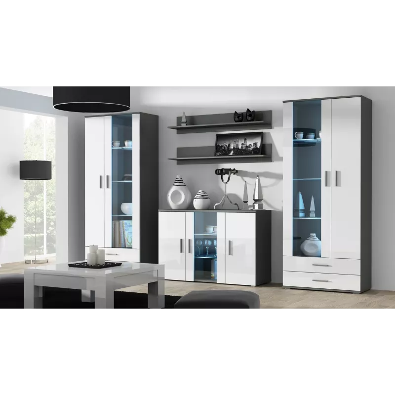 Cama Sideboard 120 cm SOHO S7 grau/weiß glänzend