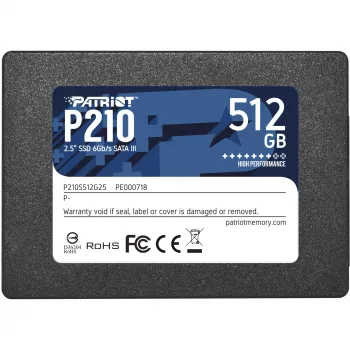 2,5-Zoll SATA III SSD PATRIOT P210 512 GB – 500 MB/s Lesen, 400 MB/s Schreiben