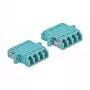 Delock 86541 LC Quad LWL-Kupplung Multimode OM3, Hellblau, 2 Stk.