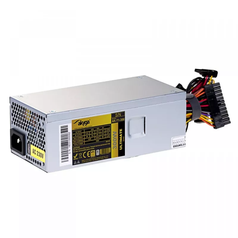 Akyga AK-T1-300 300 W TFX-Netzteil, aktive PFC, 80-mm-Lüfter