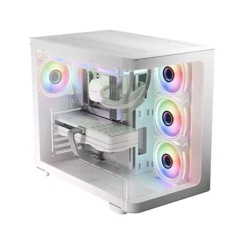 LC-Power Gaming 8001W Pro-Storm Light Midi-Tower ATX Gehäuse, weiß (LC-8001W-ON)