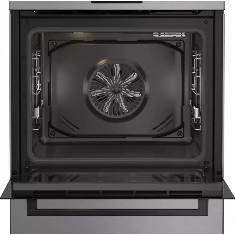 Freistehender Gas-Elektro-Herd BEKO FBM62330GXTN 60 cm, 4-Flammen-Gaskochfeld, 72 l Elektrobackofen, Energieeffizienzklasse A