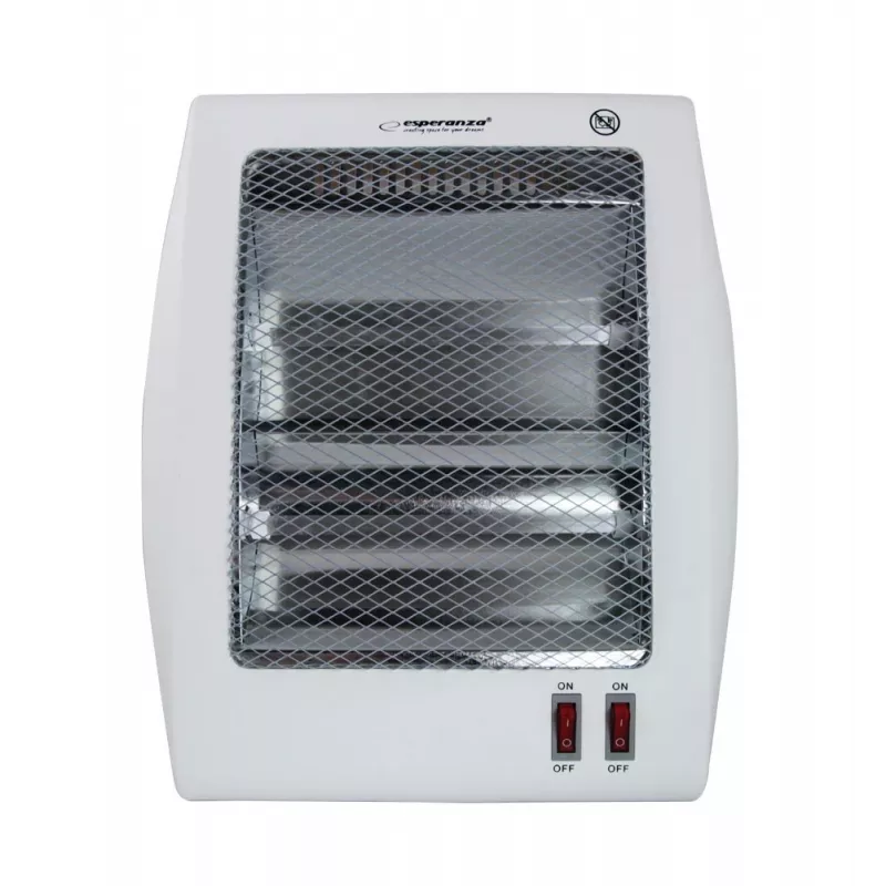 Quarz-Elektroheizlüfter ESPERANZA EHH010 400W/800W, weiß, 1,2 m Kabel, Tasten, einstellbarer Thermostat