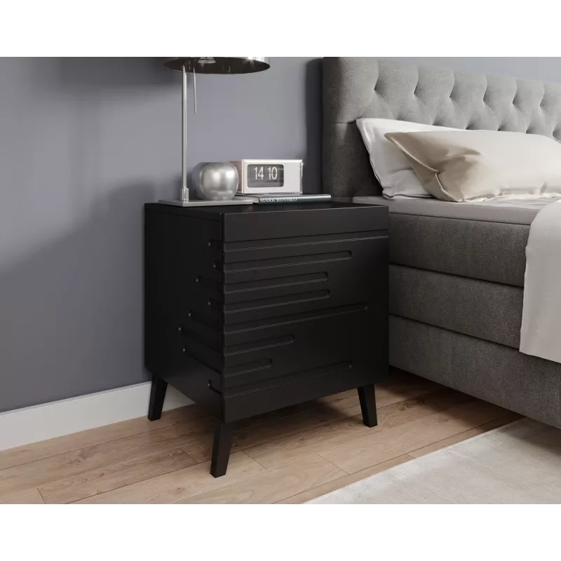 Cama Meble NOVA Nachtschrank, 44×40×52 cm, matt schwarz