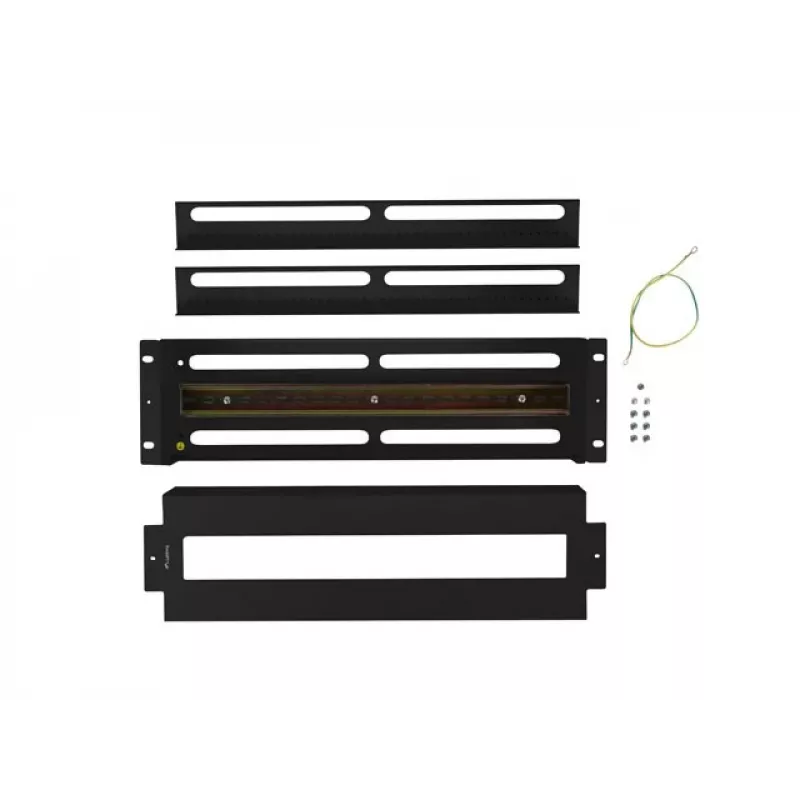 Lanberg AK-VDP103-B 19-Zoll 3U Spannungsverteilerfeld mit DIN-Schiene TS-35, Schwarz