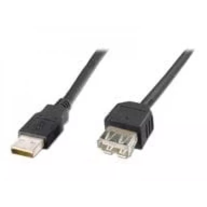 Digitus ASSMANN Basic - USB-Verlängerungskabel - USB Typ A, 4-polig (M) - USB Typ A, 4-polig (W) - 3 m (USB/USB 2.0) - Vergossen - Schwarz (AK-300200-030-S)