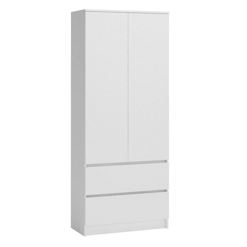 Top E Shop SZAFA MALWA B Schlafzimmer-Kleiderschrank, 5 Einlegeböden, 2 Türen, weiß