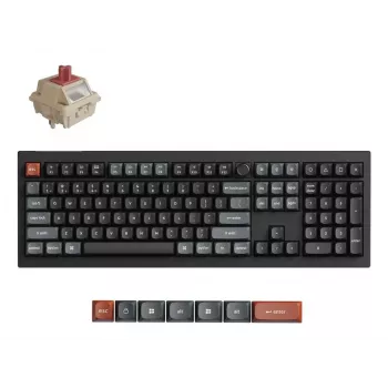 Mechanische Full-Size (100%) Tastatur Keychron V6 Ultra 8K — QWERTY, Bluetooth, RGB-LED, Schwarz