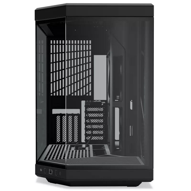 HYTE Y70 CS-HYTE-Y70-B Midi-Tower PC-Gehäuse, E-ATX, Hartglas, Pitch Black
