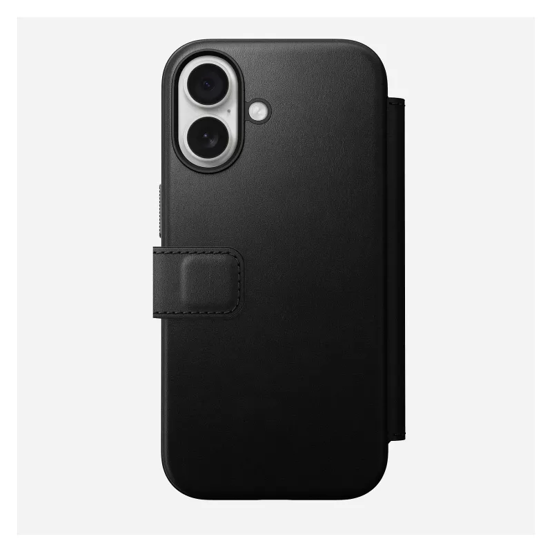 Folio-Handyhülle Nomad Modern Leather Folio für Apple, geeignet für Bildschirme bis 16 cm (6,3 Zoll), Schwarz