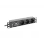 Lanberg PDU-03F-0200-BK Stromverteilereinheit (PDU) 1U Schwarz 3 AC-Outputs (PDU-03E-0200-IEC-BK)