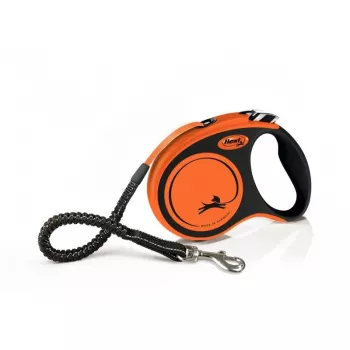Flexi Xtreme Schleppleine 5 m, Orange/Schwarz, Mittel (bis 35 kg)