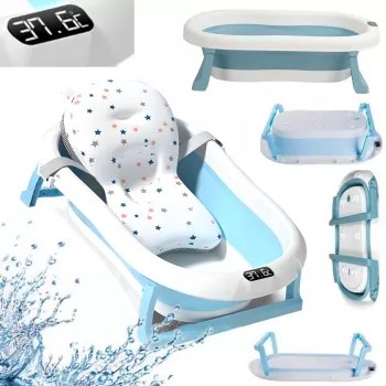 Kinderbadewanne Extralink EX.20994 Blau mit integriertem LED-Thermometer