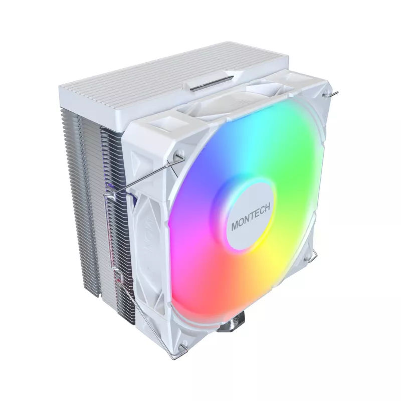 Montech NX400 White ARGB CPU-Luftkühler, 120 mm, Multi-Sockel, weiß