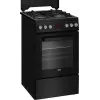 Freistehender Herd BEKO FSM52331DBDS, Gaskochfeld 4 Brenner (2900/2000/2000/1000 W), Elektrobackofen 60 L, 60 cm, Energieeffizienzklasse A, schwarz
