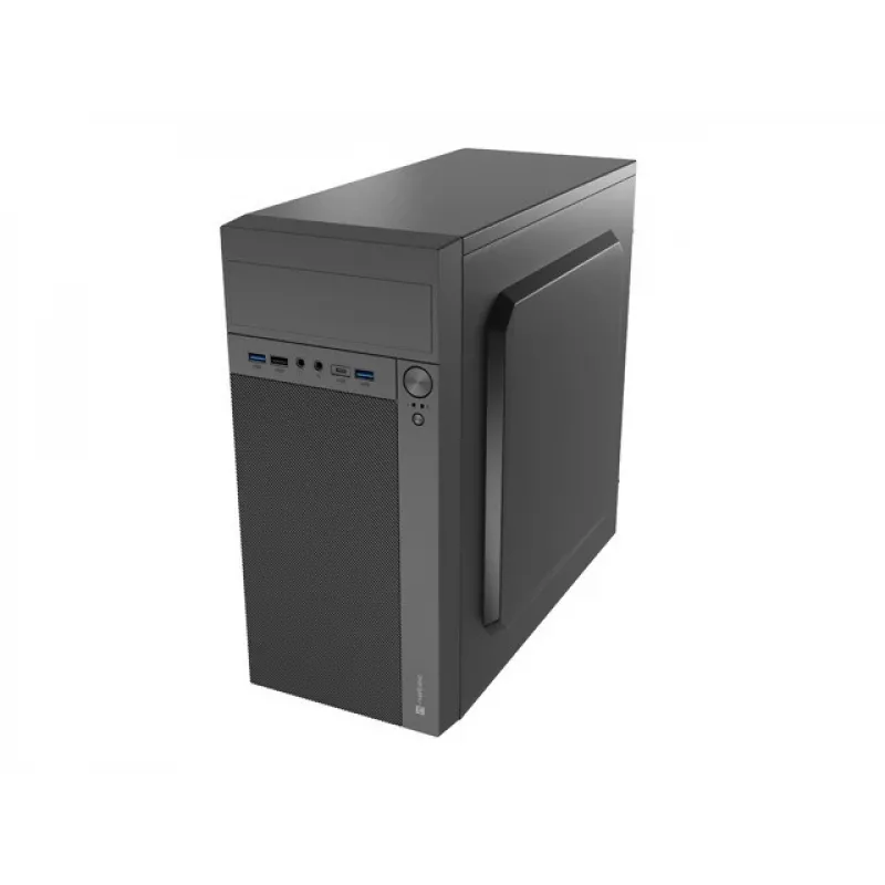 PC-Gehäuse NATEC Helix Mini Tower Schwarz — microATX/Mini-ITX, 3×3,5 Zoll + 5×2,5 Zoll, 33 cm GPU, USB-C/USB-A Anschlüsse