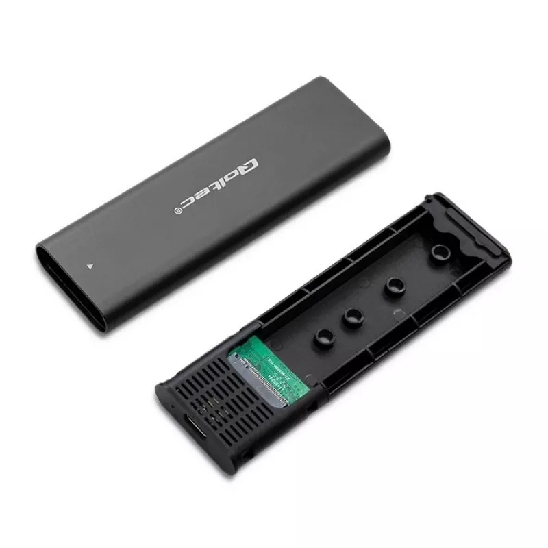 Qoltec 50312 M.2 NVMe SSD-Gehäuse, USB Type-C, schwarz