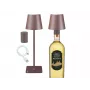 Beper P201UTP120 wiederaufladbare LED-Tischlampe, 1,5 W, Touch-Schalter, dimmbar, 33-mm-Flaschenadapter, wasserbeständig, braun