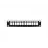 Lanberg PPKS-9112-B Leer-Patchpanel 12 Ports 1U 10 Zoll mit Keystone-Organizer, Schwarz
