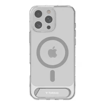 Torras Pstand Series Hülle für iPhone 16 Pro (transparent)