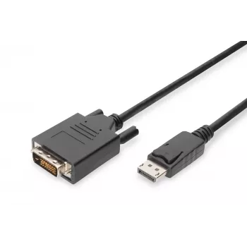 ASM AK-340301-030-S ASSMANN Kabel Displayport 1.1a mit Verriegelung Typ DP/DVI-D (24+1) M/M Schwarz 3m