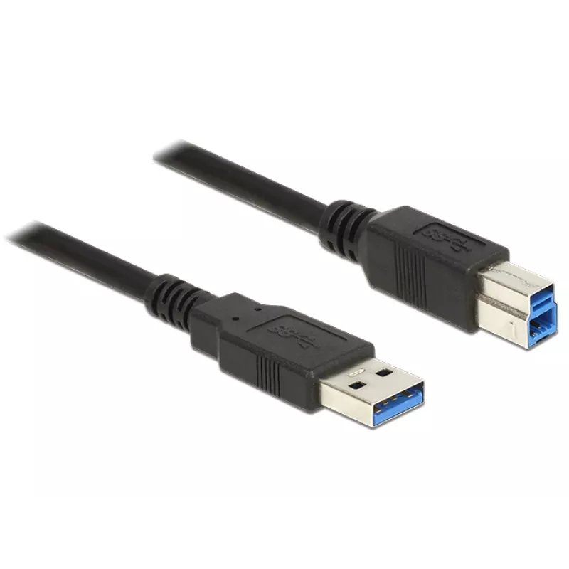 USB-Kabel DeLOCK 85070 USB 3.2 Gen 1 5m USB A USB B Schwarz