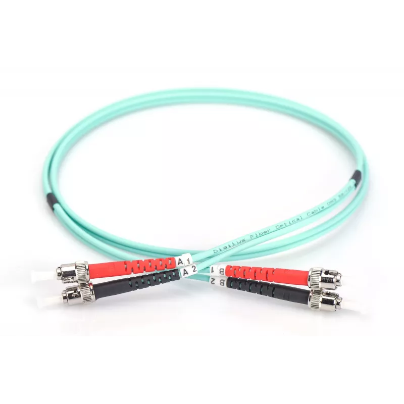 DIGITUS - Patchkabel - ST Multimode (M) - ST Multimode (M) - 3 m - Glasfaser - 50/125 µm - türkis