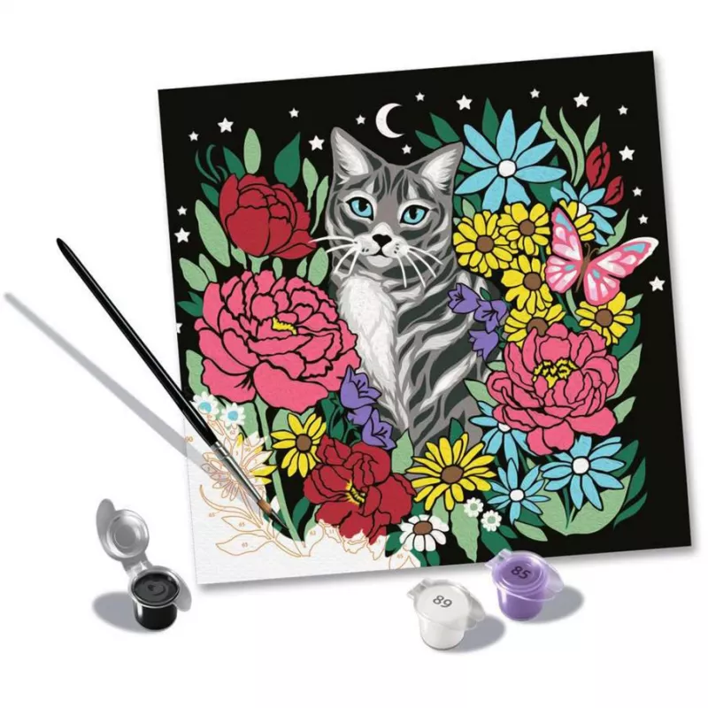 Malen-nach-Zahlen-Set Ravensburger CreArt Pixie Cold Cat (Modell 25855) – Leinwand-Malset