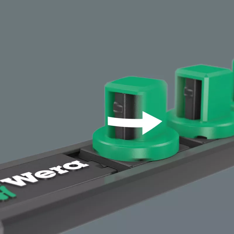 9607 Nuss-Magnetleiste B Impaktor 1 Steckschlüsseleinsatz-Satz 3/8 schwarz/grün, 10‑teilig, für Schlagschrauber