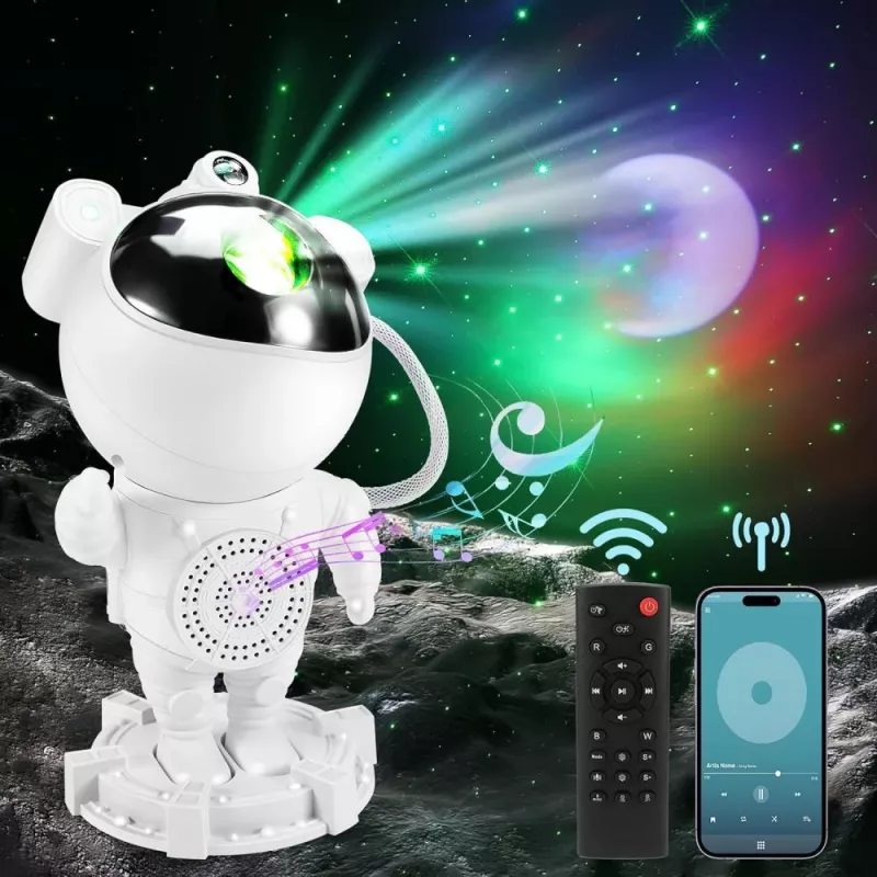Starprojektor-Lampe Hawk HW-STAR01 mit integriertem Lautsprecher — Galaxien-Lichtprojektor