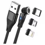 USB-Kabel RealPower MagneticCharge3 1m USB A Schwarz