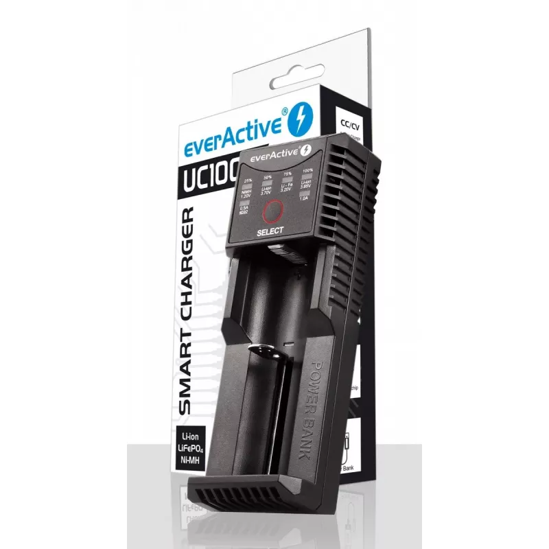 everActive UC-100C Universal-Akkuladegerät mit Powerbank-Funktion, USB-C