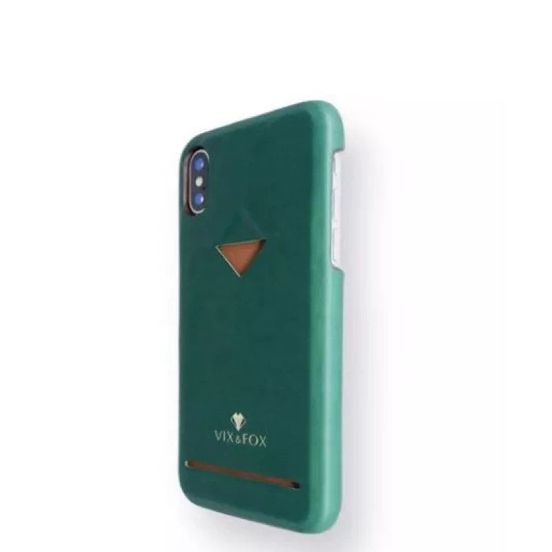 Kartenfach-Rückenschale VixFox für iPhone XSMAX – waldgrün, hintere Schutzhülle mit Kartenfach