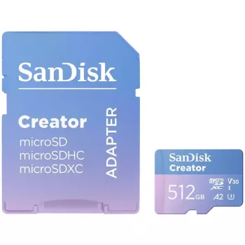 SanDisk Creator MicroSD-Speicherkarte 512 GB, hohe Übertragungsgeschwindigkeiten bis zu 190 MB/s