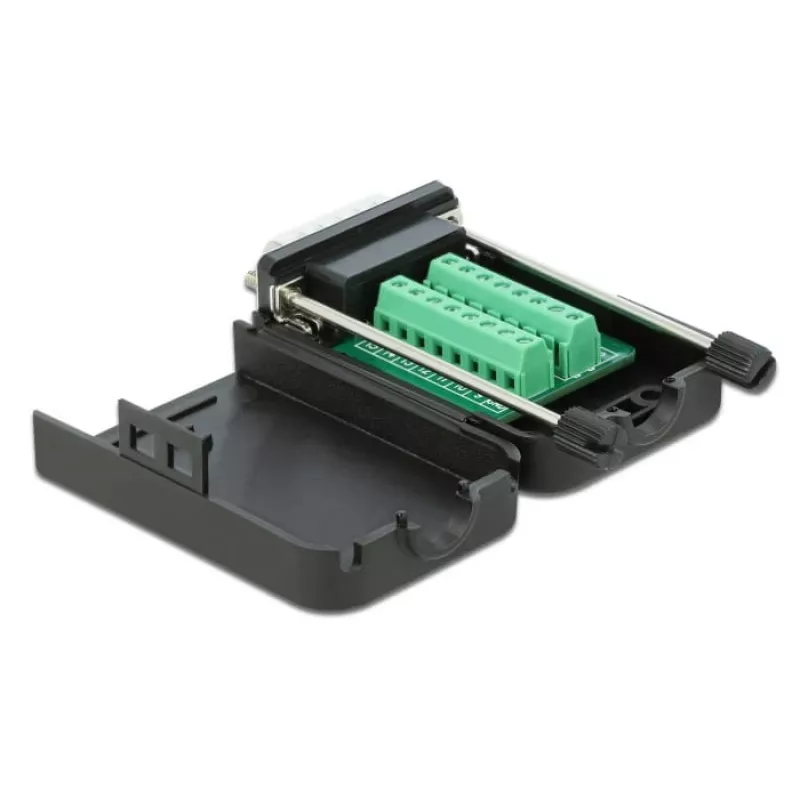 D-Sub15 Stecker auf Reihenklemme mit Gehäuse DeLOCK 66566