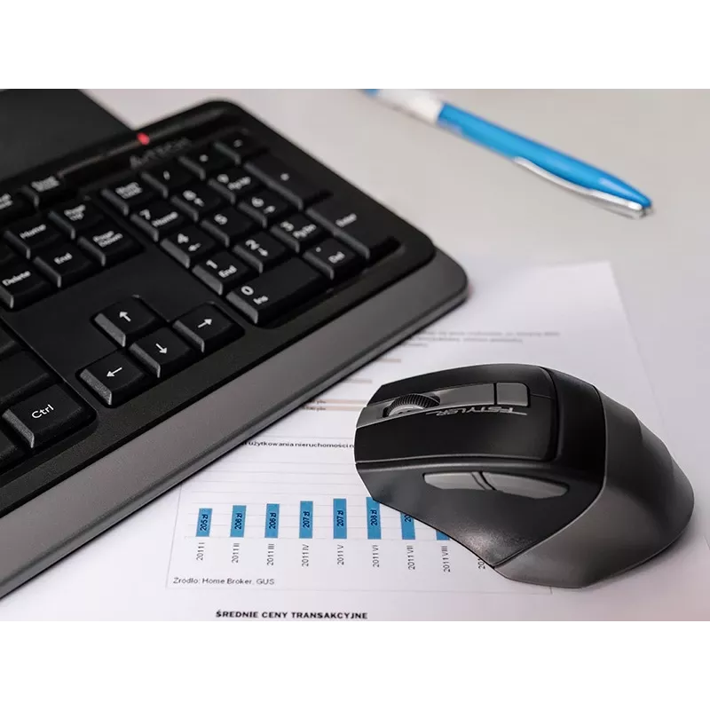 A4Tech FStyler FG1035 kabelloses Tastatur-Maus-Set, 2,4G, Grau