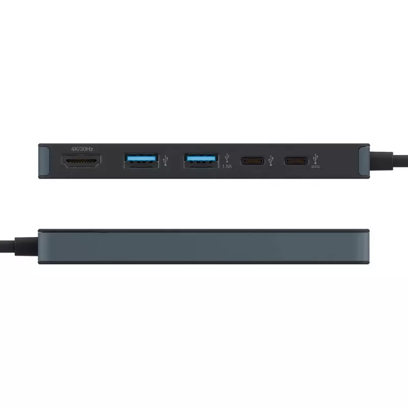 Hyper HyperDrive Flex HD4101BKGL 5-Port-USB-C-Hub (2x USB-A, 1x USB-C, 1x HDMI), schwarz