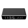 Digitaler Wecker GEMBIRD DAC-WPC-01 mit LCD-Anzeige, schwarzes Aluminiumgehäuse, netzbetrieben