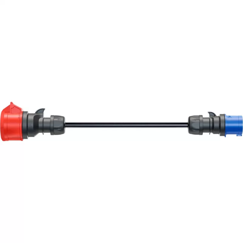 go-e CH-04-31 Adapter für Gemini flex 11 kW, CEE rot 16 A Drehstrom auf CEE blau 16 A, IP55, 0,3 m, Schwarz