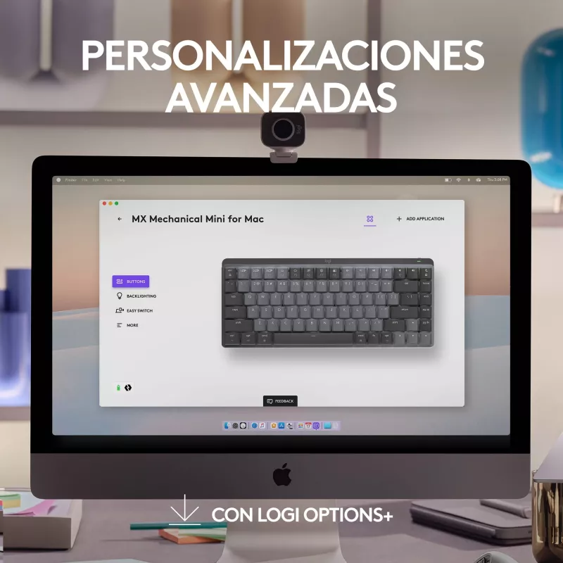 Logitech MX Mechanical Mini for Mac Kabellose Tastatur, Bluetooth, Space Grau (920-010837)