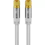 Goobay SAT-Antennenkabel (135 dB Typ), 4-fach geschirmt, 5 m, Weiß - vergoldet, F-Stecker > F-Stecker (70644)