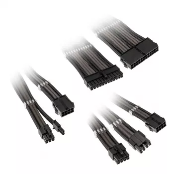 Kabelverlängerungsset Kolink Core Adept – umflochtene PET-Ummantelung, Kupferleiter, 0,30–0,35 m, 6-teiliges Set