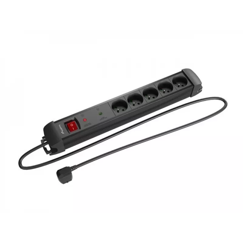 Steckdosenleiste LANBERG SP1 1,5 m – 5x PL-Steckdosen, Schwarz