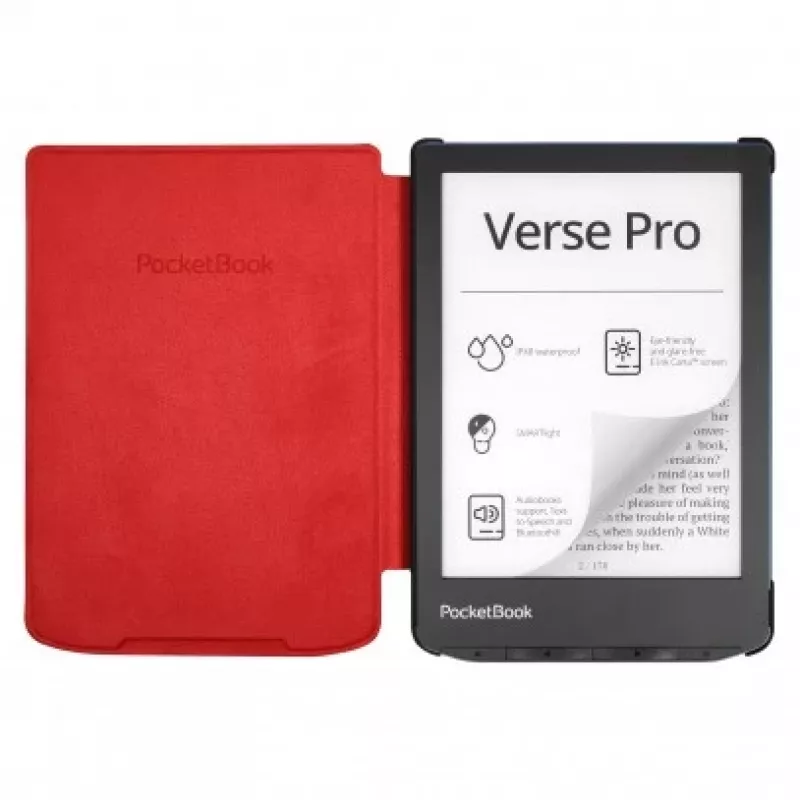 PocketBook H-S-634-R-WW Shell Cover für Verse / Verse Pro 15,2 cm (6 Zoll), Mikrofaser/PU, Rot