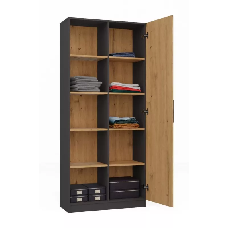 Bücherregal-Aufsatz Topeshop RD-80 ANT/ART KPL, 10 Regalböden, Spanplatte, 800×300×1820 mm