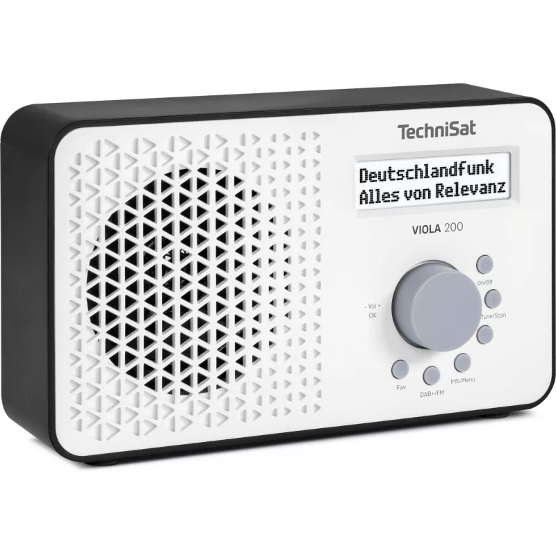 TechniSat VIOLA 200 DAB+ Digitalradiowecker, Weiß/Schwarz